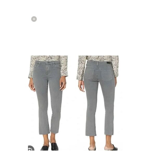 NWT AG Denim Grey High Rise Slim Fit Flare Crop Jodi Jeans Size 27 - Picture 1 of 9